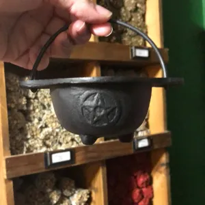 3” Cast Iron Pentagram Cauldron