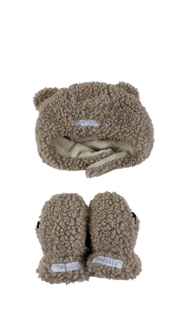 7 A.M. Enfant Cub Set, 6-12 Months, Oatmeal, Teddy