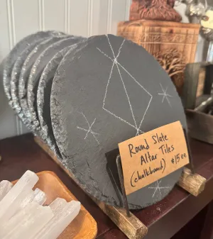 8” Round Slate Altar Tile