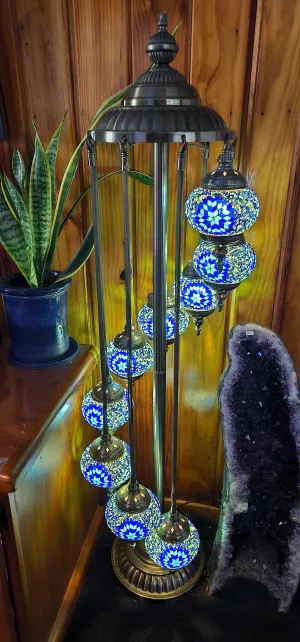 9 GLOBE TURKISH LAMP PINK CRACKLE