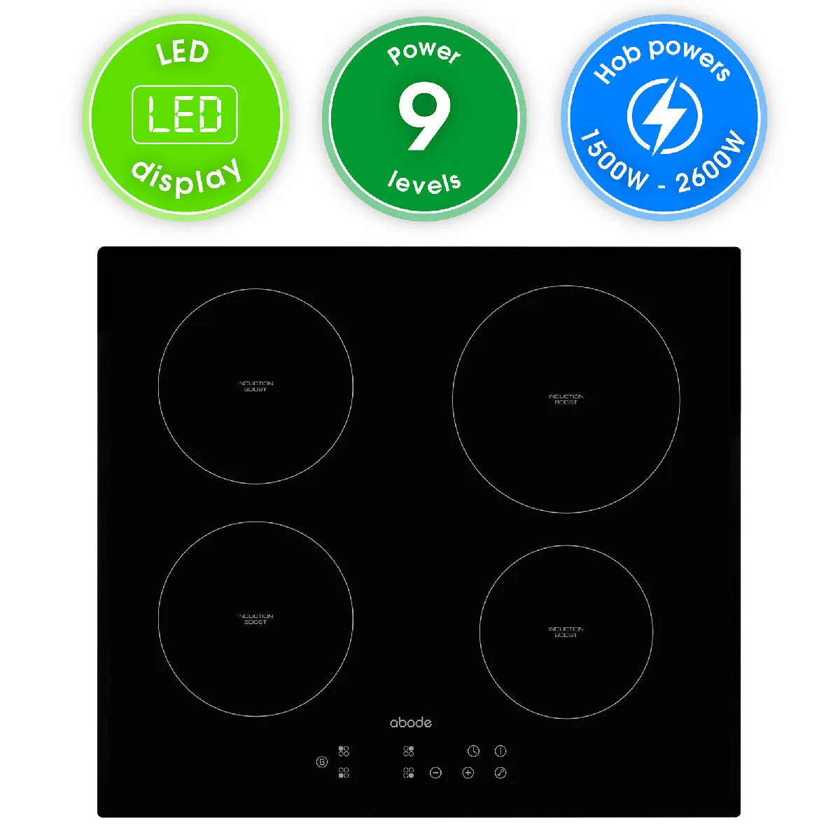 Abode A60IH301B, 60cm Integrated Induction Hob in Black