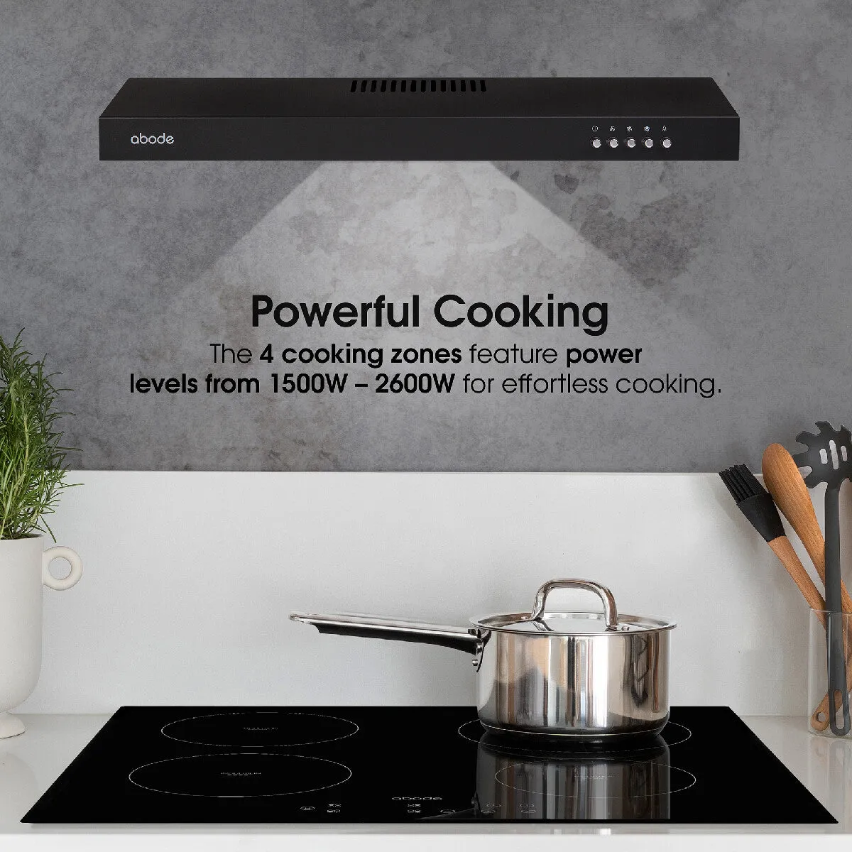 Abode A60IH301B, 60cm Integrated Induction Hob in Black
