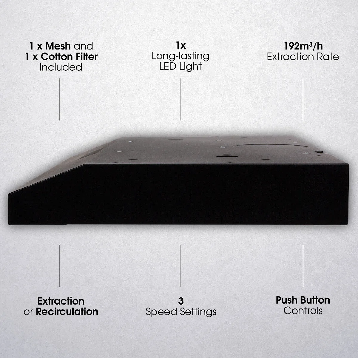 Abode A60VSRCH0B1B 60cm Manual Visor Cooker Hood in Black