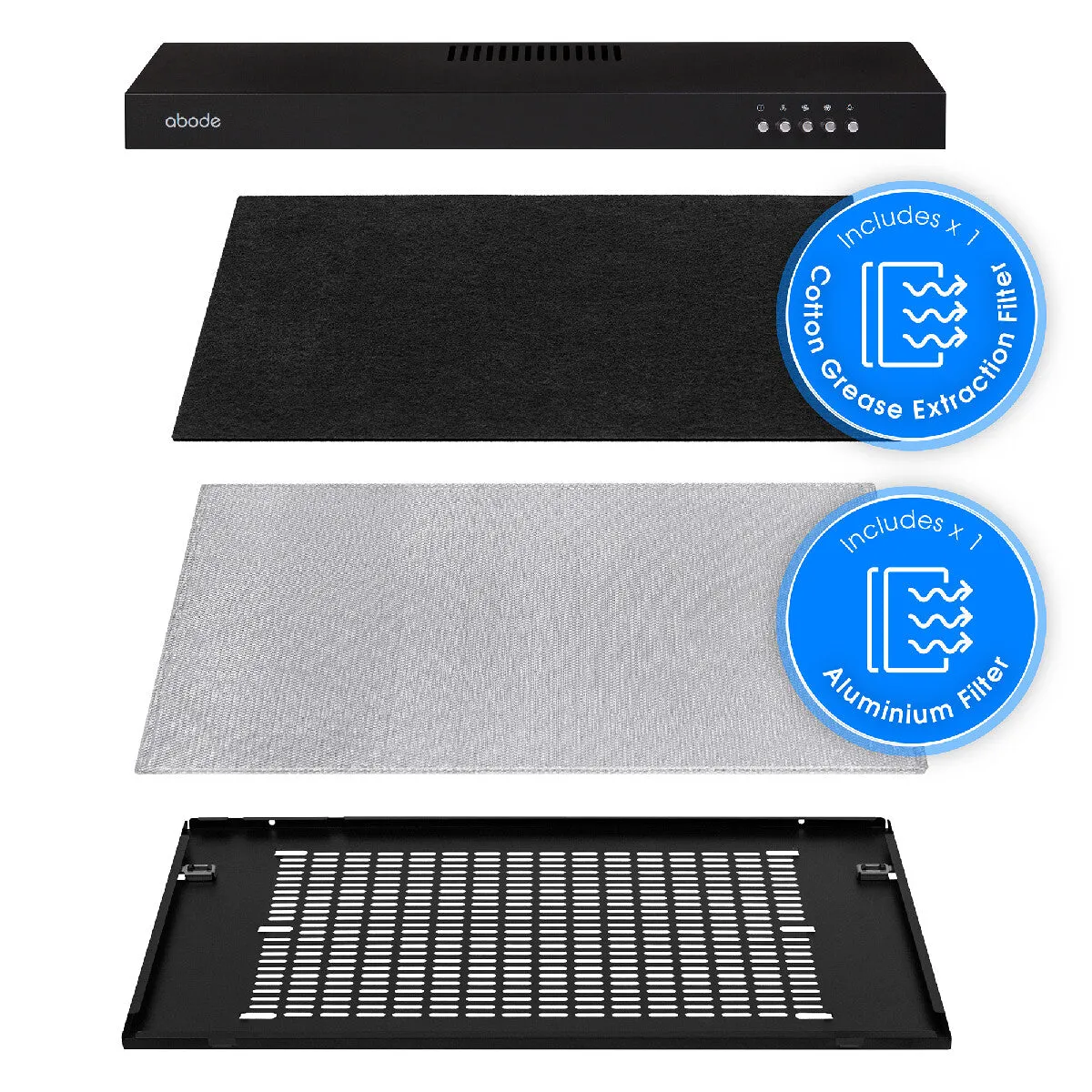 Abode A60VSRCH0B1B 60cm Manual Visor Cooker Hood in Black
