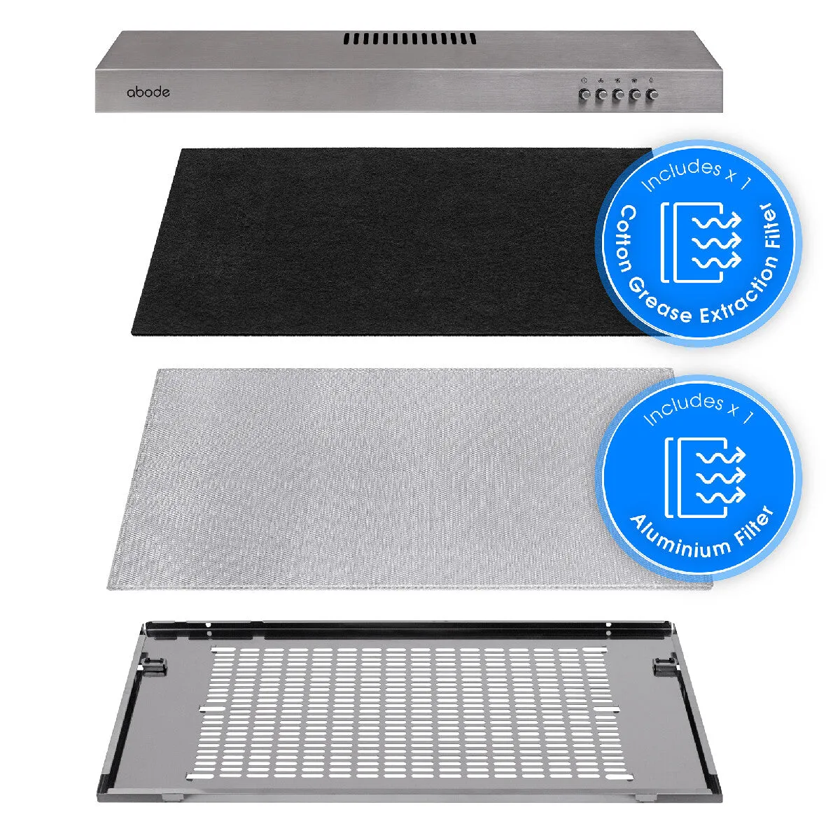 Abode A60VSRCH0B1SS 60cm Manual Visor Cooker Hood in Stainless Steel