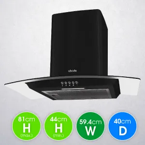 Abode AGCH6031B 60cm Curved Glass Cooker Hood - Black