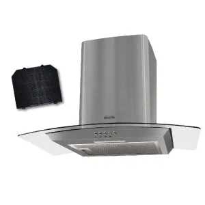 Abode AGCH6031SS 60cm Curved Glass Cooker Hood - Stainless Steel
