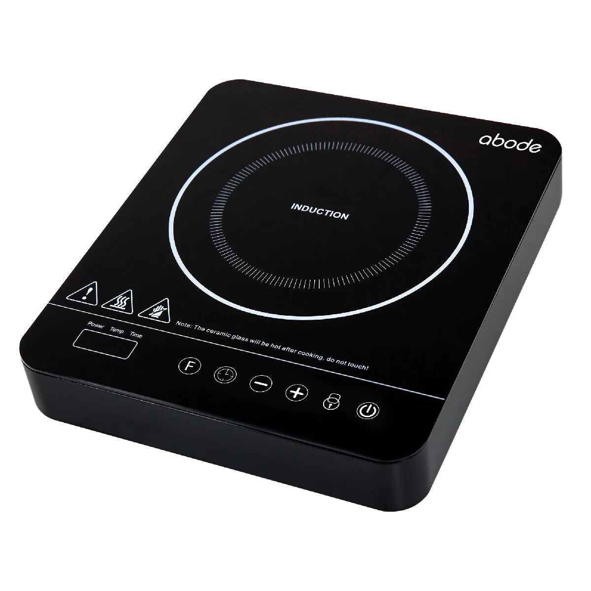 Abode AINDH1001 Portable Single Induction Hob, Digital Touch Control 2kW - Black