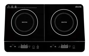 Abode AINDH2003 Portable Double Induction Hob, Digital Dual Control 2.8kW Plug & Play - Black