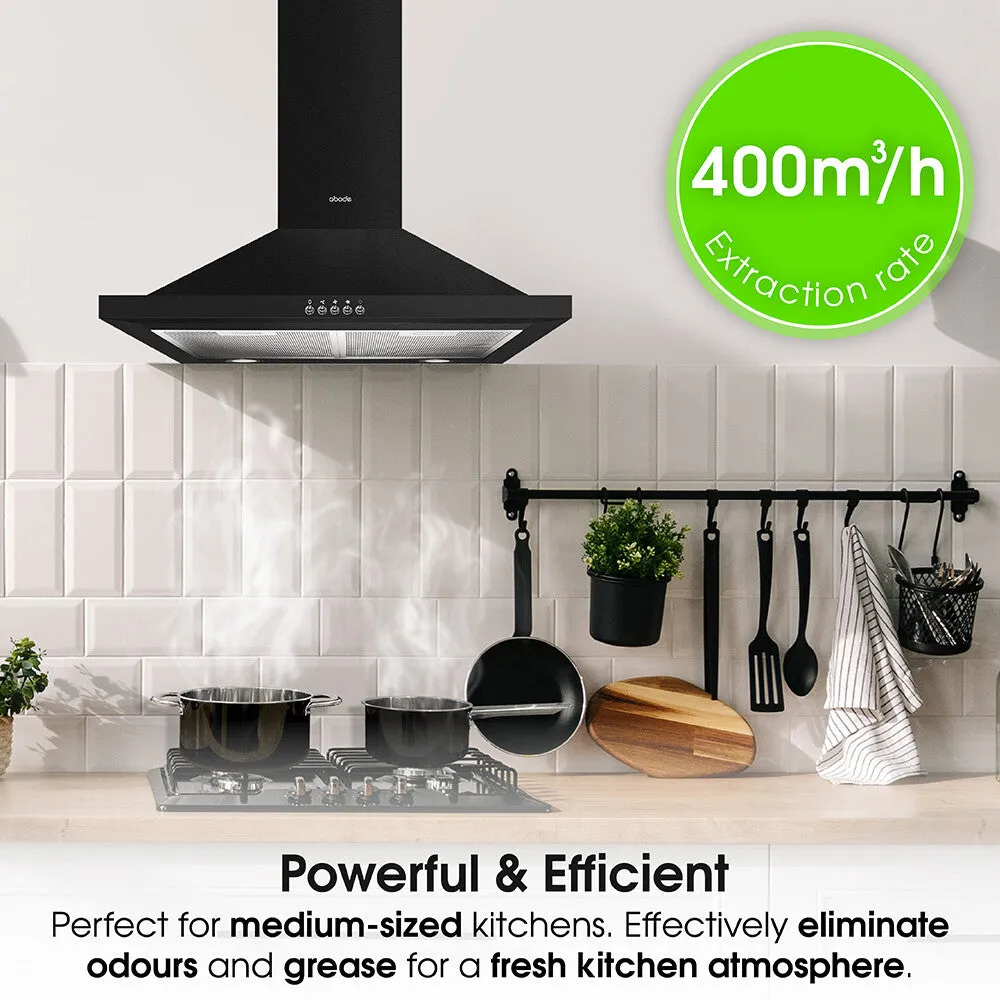 Abode ASCH6031B 60cm Chimney Cooker Hood - Black