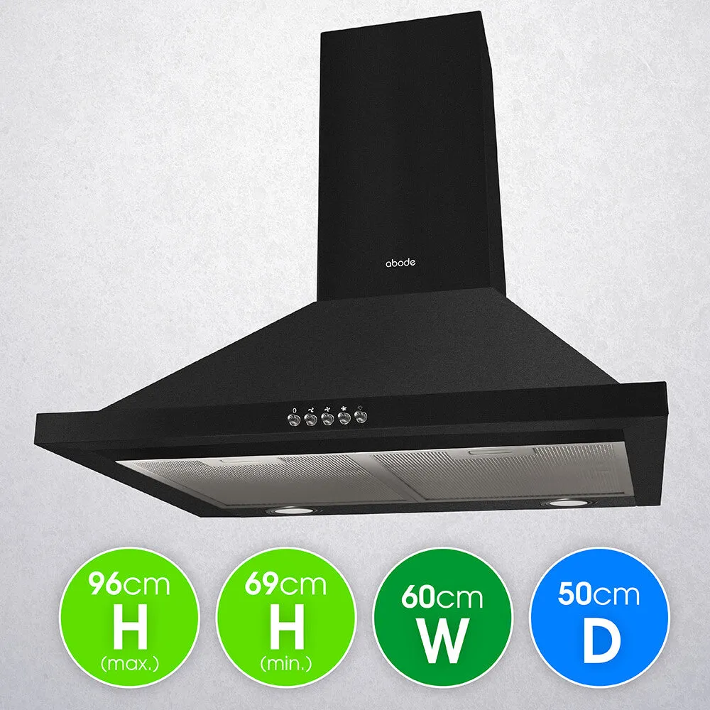 Abode ASCH6031B 60cm Chimney Cooker Hood - Black