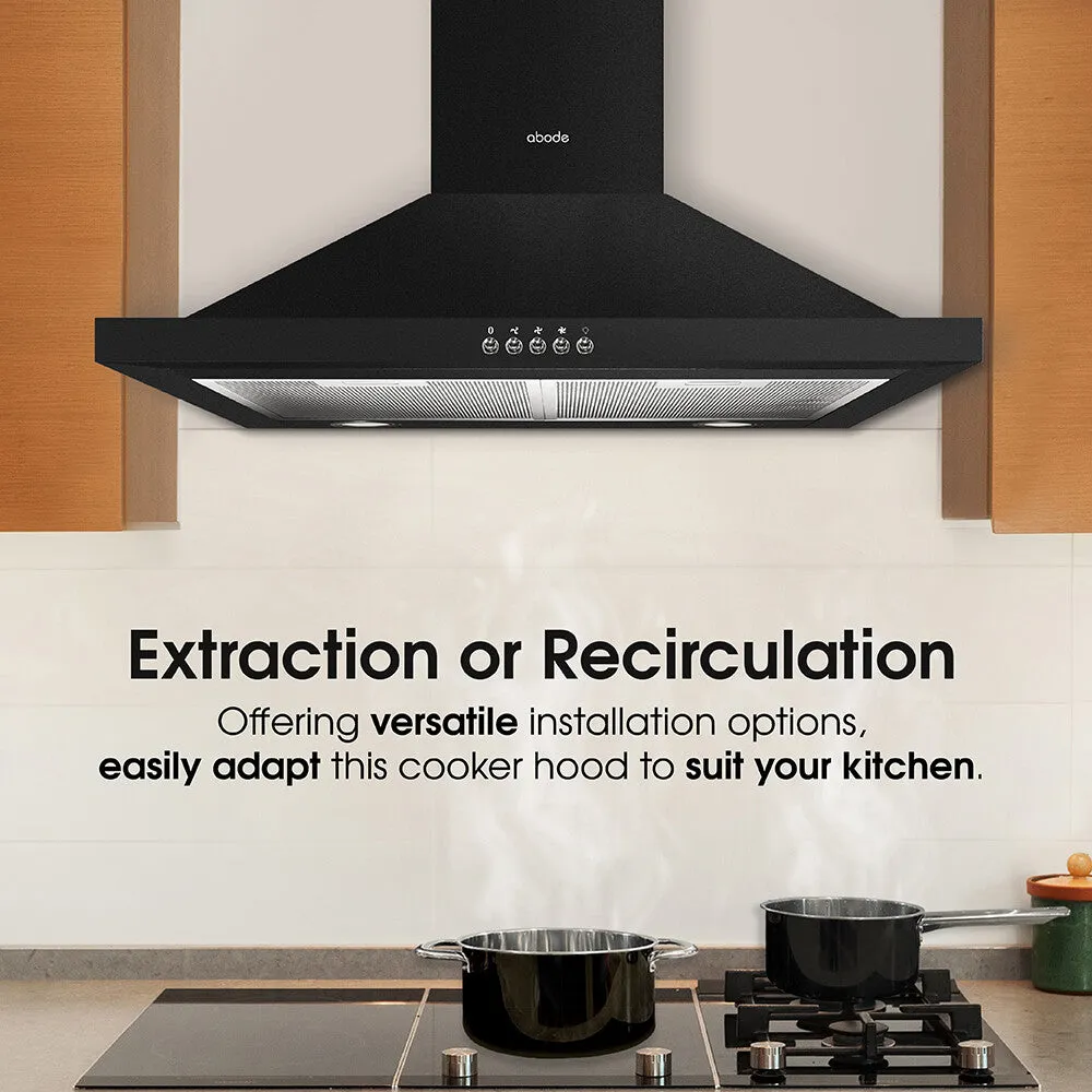 Abode ASCH6031B 60cm Chimney Cooker Hood - Black