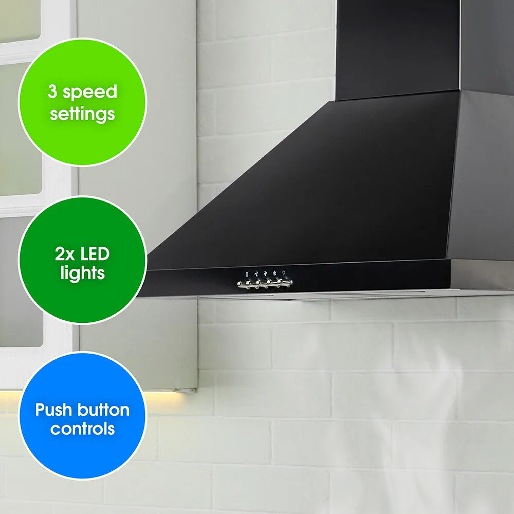 Abode ASCH6031B 60cm Chimney Cooker Hood - Black