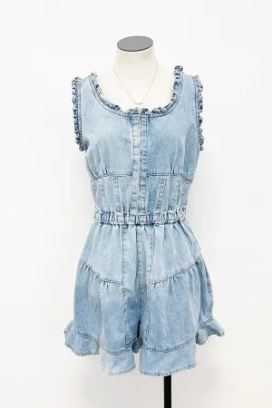 All Frills Denim Romper