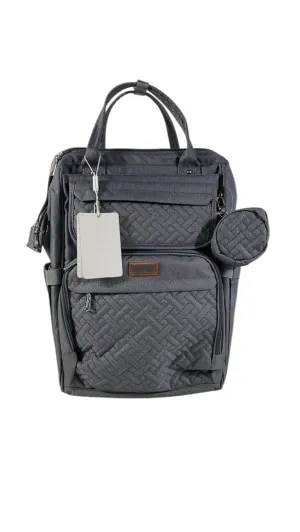 BabbleRoo Diaper Bag Backpack, Dark Gray, Wide Top