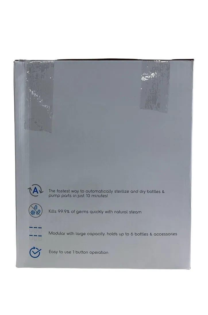 Baby Brezza Superfast Sterilizer Dryer, White on White