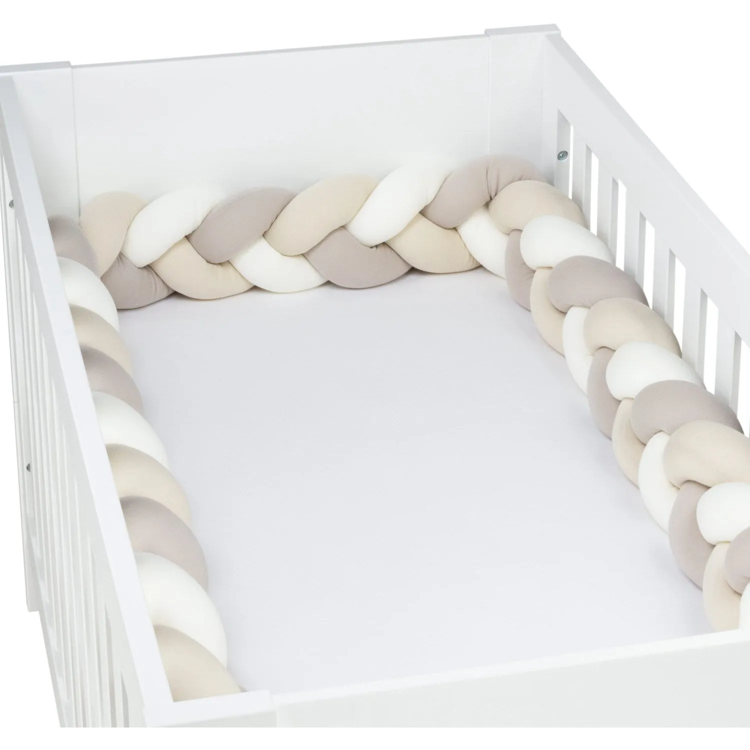 babybay® Ivory/Beige/Cream Nest Snake Jersey Braided 280 Cm