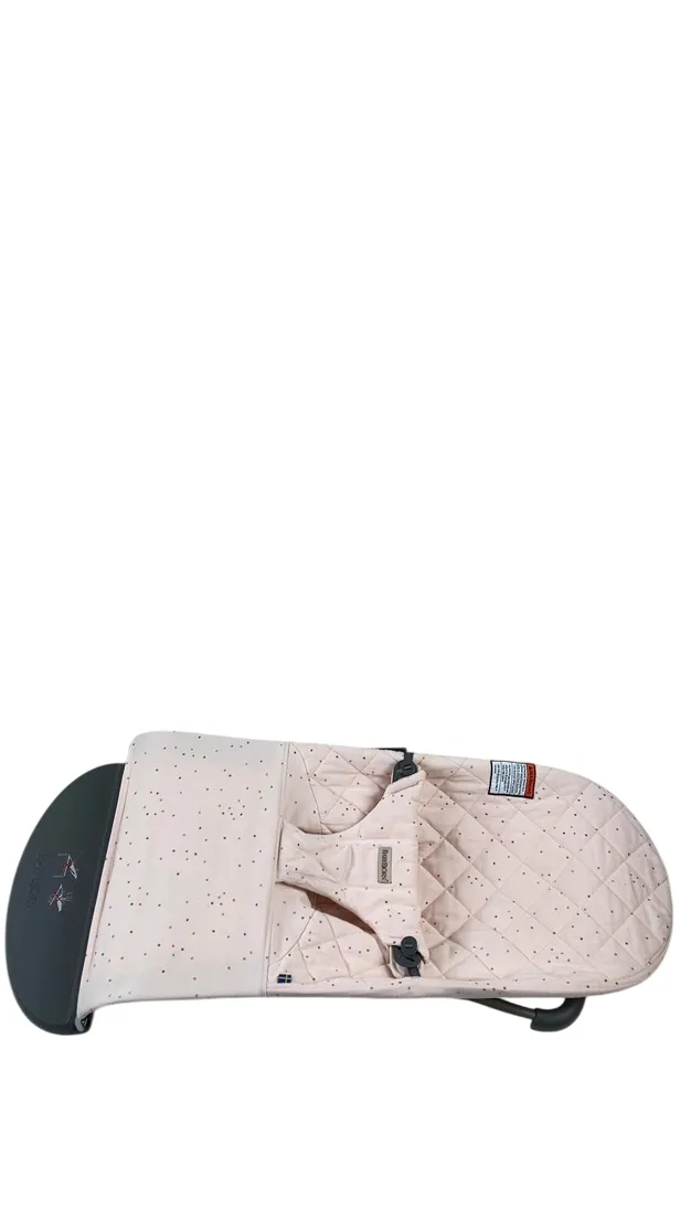 BabyBjorn Bouncer Bliss Bundle With Toy Bar, Flying Friends, Dark Gray Frame, Pink with Dots