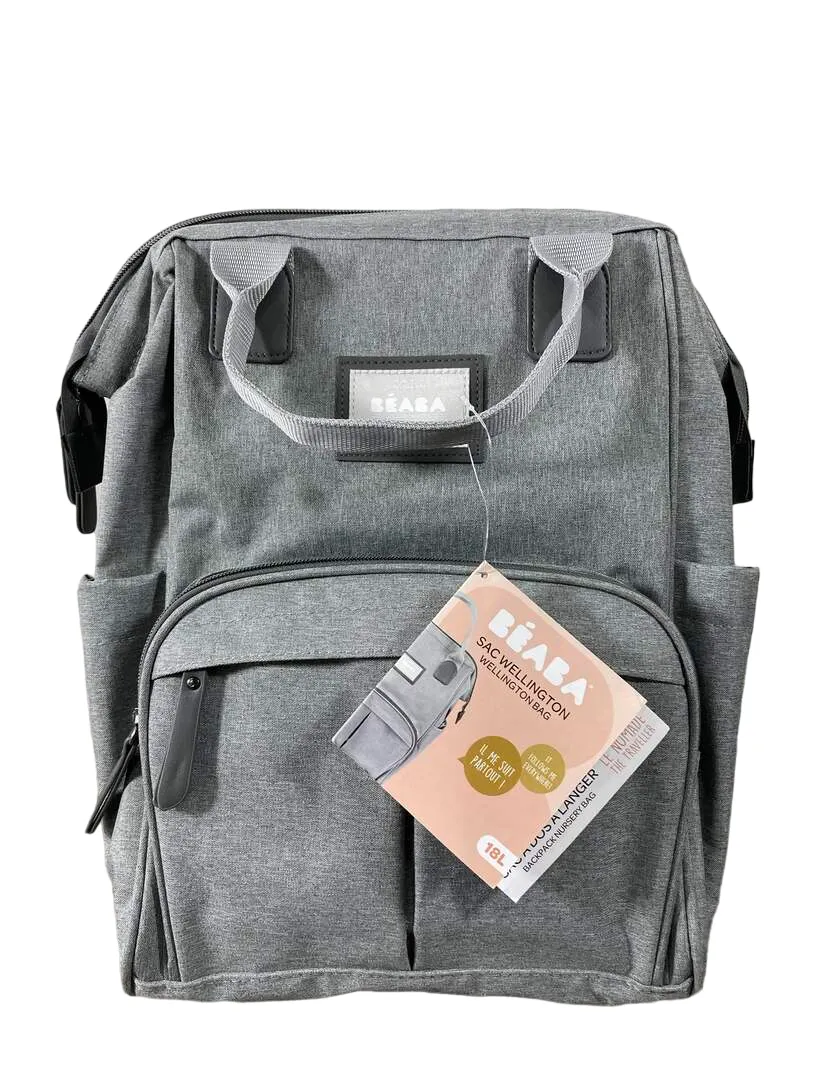 Beaba Wellington Backpack Diaper Bag, Heather Grey