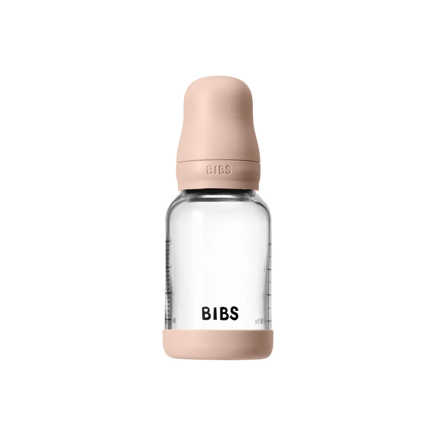 Bibs Blush Glass Baby Bottle Round Latex Slow Flow