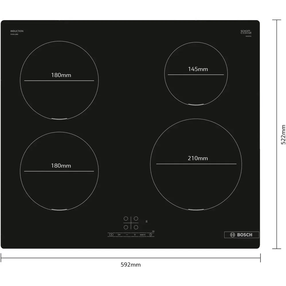 Bosch Series 4 Induction hob 60 cm Black | PUE611BB5B