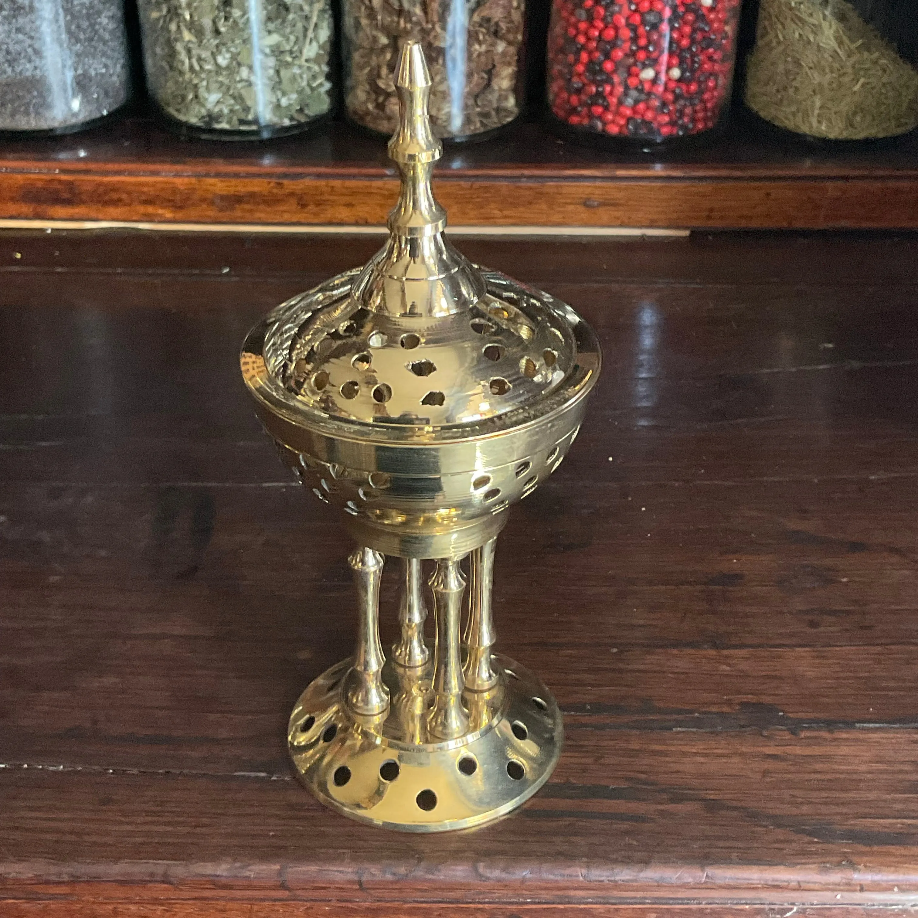 Brass Pedestal Incense Burner