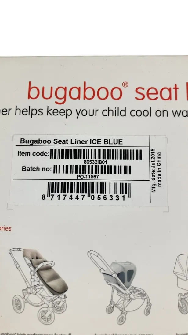 Bugaboo Dual Comfort Seat Liner, Ice Blue