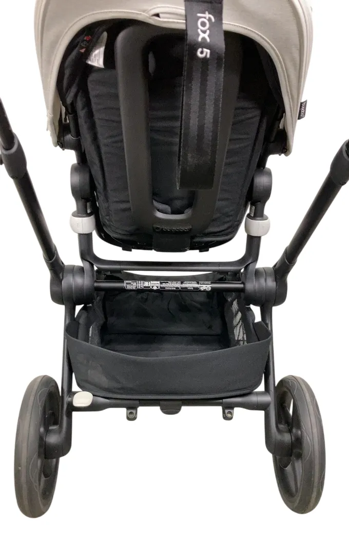 Bugaboo Fox 5 Stroller, 2022, Black Frame, Misty White - Midnight Black