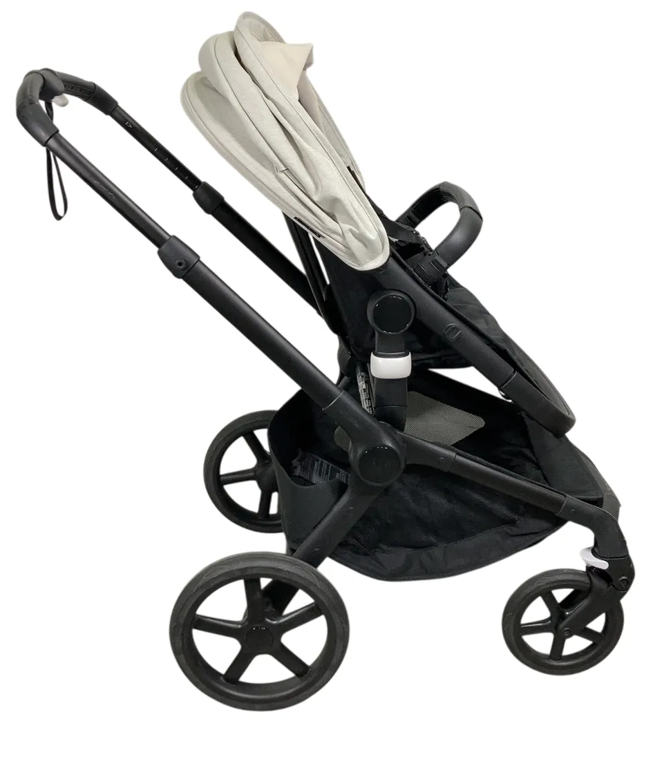 Bugaboo Fox 5 Stroller, 2022, Black Frame, Misty White - Midnight Black