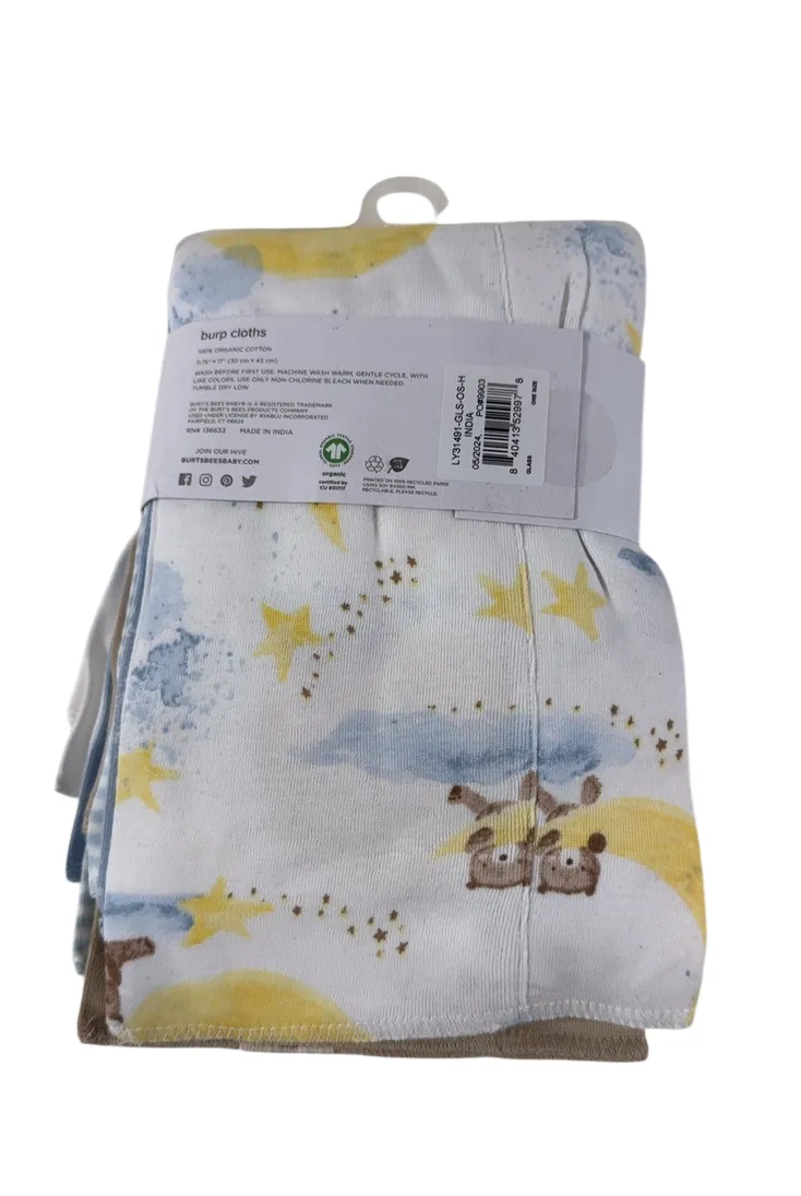 Burt's Bees Baby Burp Cloths, 5-Pack, Celestial