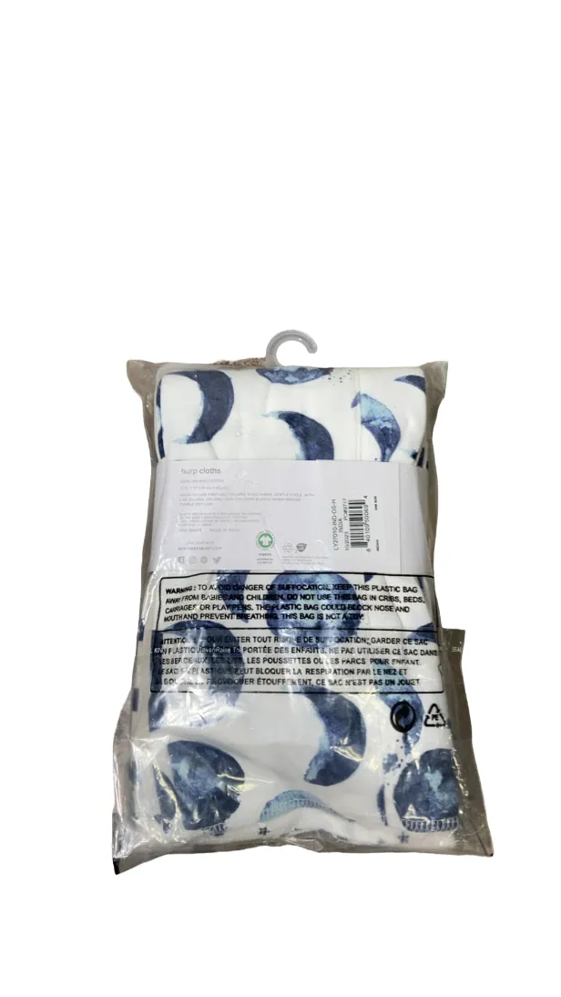 Burt's Bees Baby Organic Cotton Burp Cloths 5 Pack, Hello Moon!