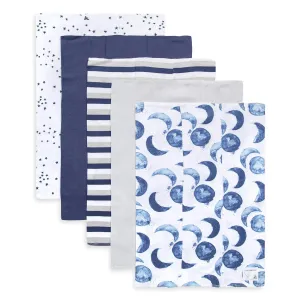 Burt's Bees Baby Organic Cotton Burp Cloths 5 Pack, Hello Moon!