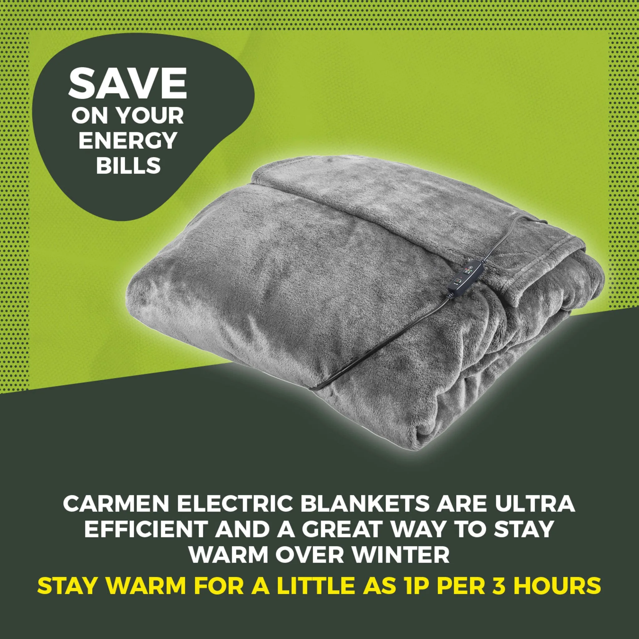 Carmen C81149GRY Heated Wearable Blanket