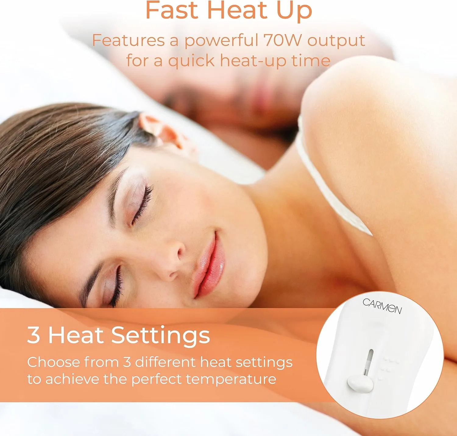 Carmen C81196 Double Heated Under Blanket with Overheat Protection