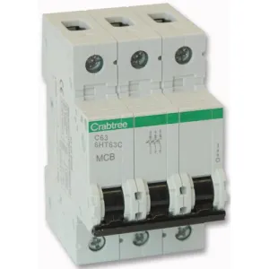 Crabtree 6HTL63C 63A TP Type C MCB