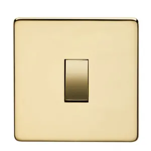 Crabtree Platinum 7011-PB 1 Gang 20A Double Pole Switch Brass