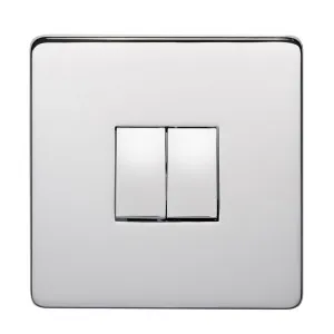 Crabtree Platinum 7172-HPC 2 Gang Switch Highly Polished Chrome