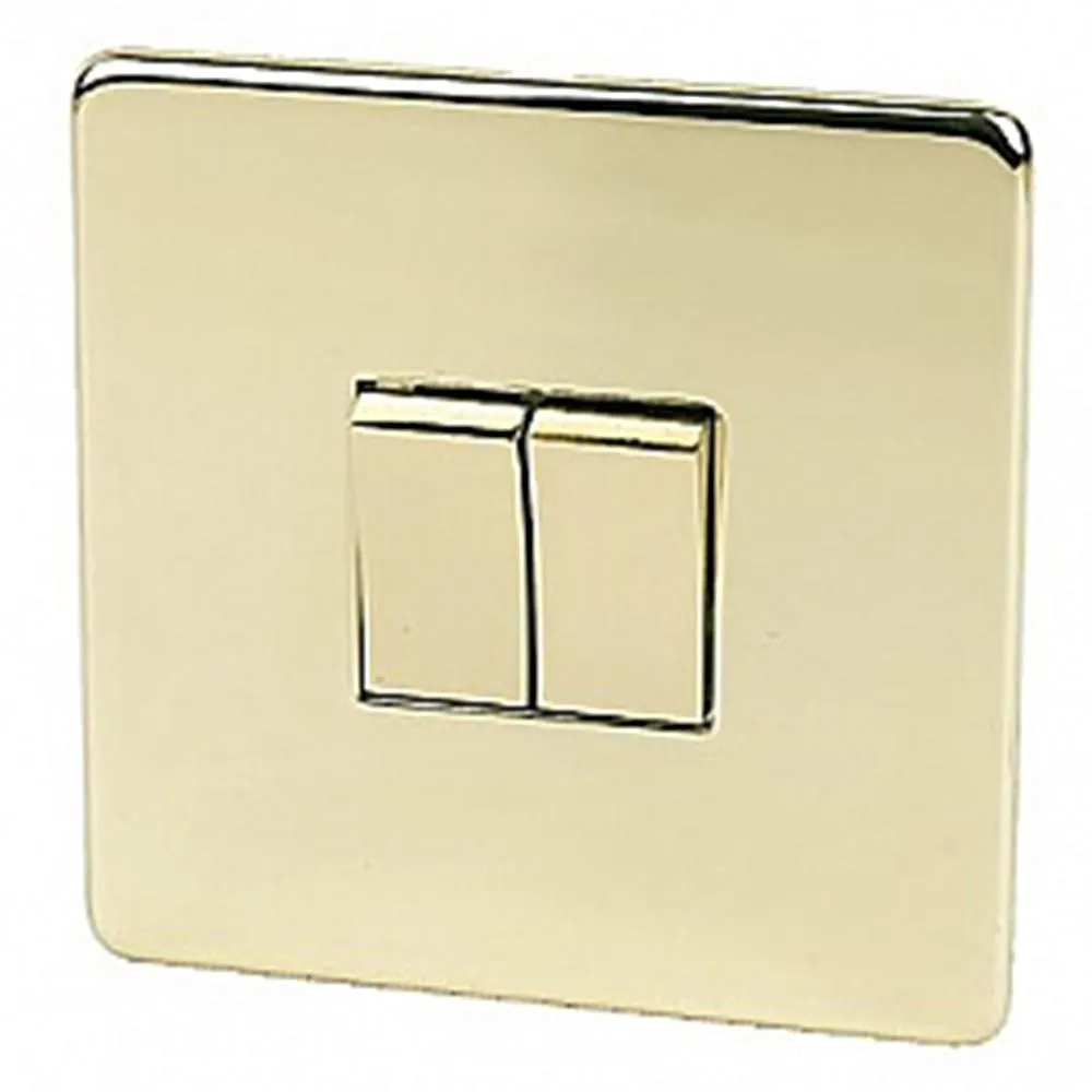 Crabtree Platinum 7172-PB 2 Gang Switch Brass