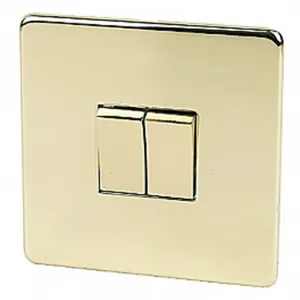 Crabtree Platinum 7172-PB 2 Gang Switch Brass