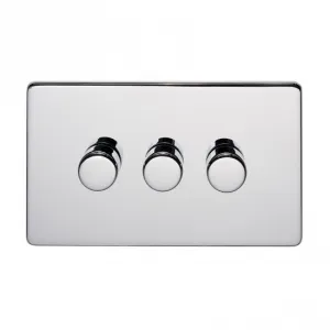 Crabtree Platinum 7250-D3-HPC 3 Gang Dimmer Highly Polished Chrome