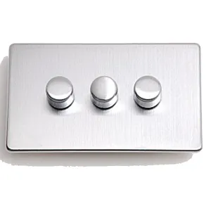 Crabtree Platinum 7250-D3-SC 3 Gang Dimmer Satin Chrome