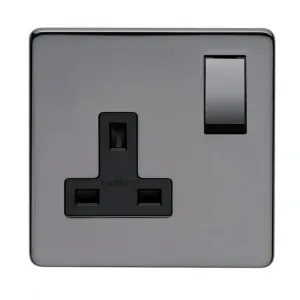 Crabtree Platinum 7314-BKN 1 Gang Socket Black Nickel