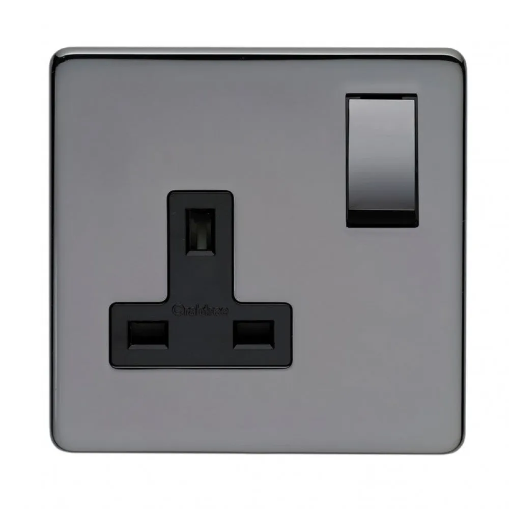 Crabtree Platinum 7314-BKN 1 Gang Socket Black Nickel