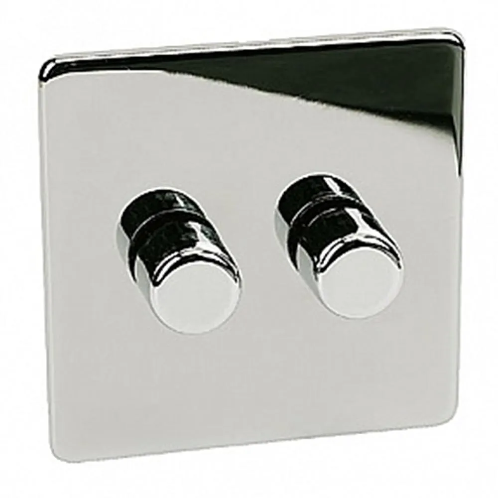 Crabtree Platinum 7400-D2-HPC 2 Gang Dimmer Highly Polished Chrome
