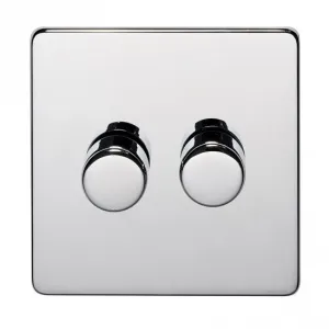 Crabtree Platinum 7400-D2-HPC 2 Gang Dimmer Highly Polished Chrome