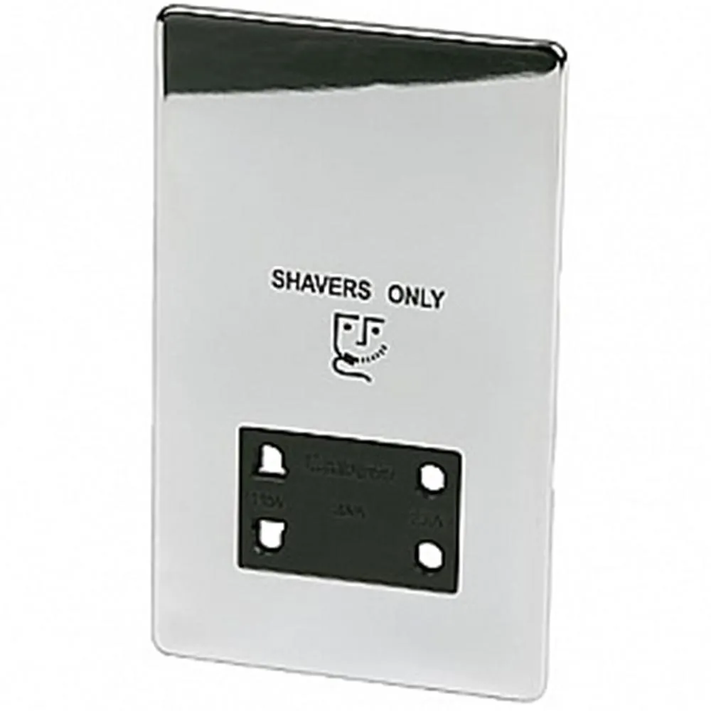 Crabtree Platinum 7411-HPC Shaver Socket Highly Polished Chrome
