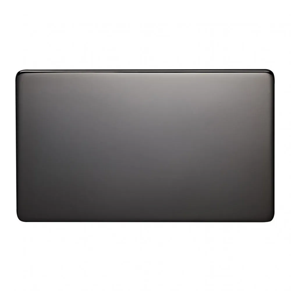 Crabtree Platinum 7777-BKN 2 Gang Blank Plate Black Nickel