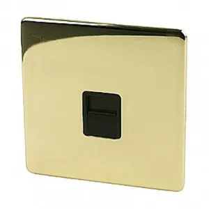 Crabtree Platinum 7783-PB Telephone Socket Slave Platinum Brass