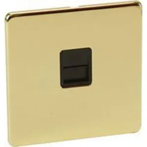 Crabtree Platinum 7784-PB Telephone Socket Master Crabtree Platinum 7784-PB Brass
