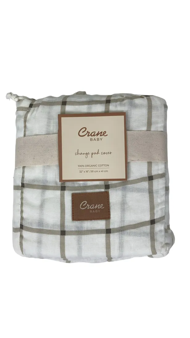 Crane Baby Change Pad Cover, Avery Organic Cotton Check